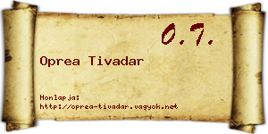 Oprea Tivadar névjegykártya